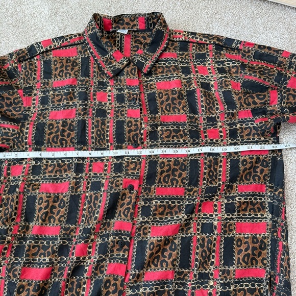 Vintage Anna and Frank Leopard Silk Blouse Size L - Picture 10 of 12